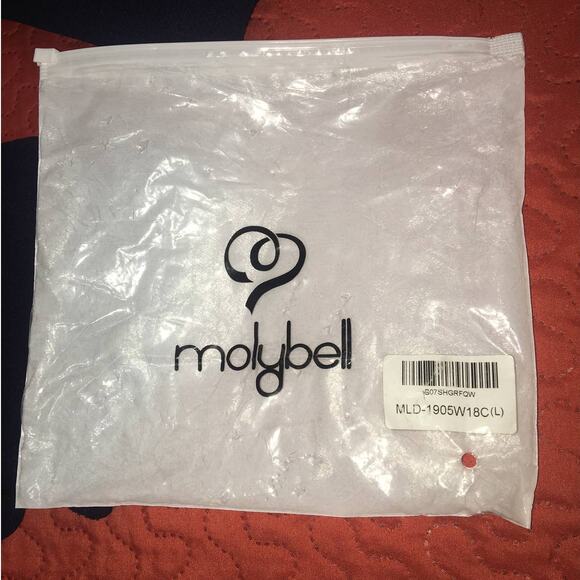 NWT Navy Blue Molybell Size L Two Piece One Strap Bathing Suit, High Waist - Picture 2 of 6